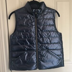 Girls Crewcut Navy Blue Metallic Reversible Vest